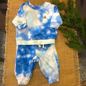 Gap Blue Tie dye sweatsuit set 0/3month